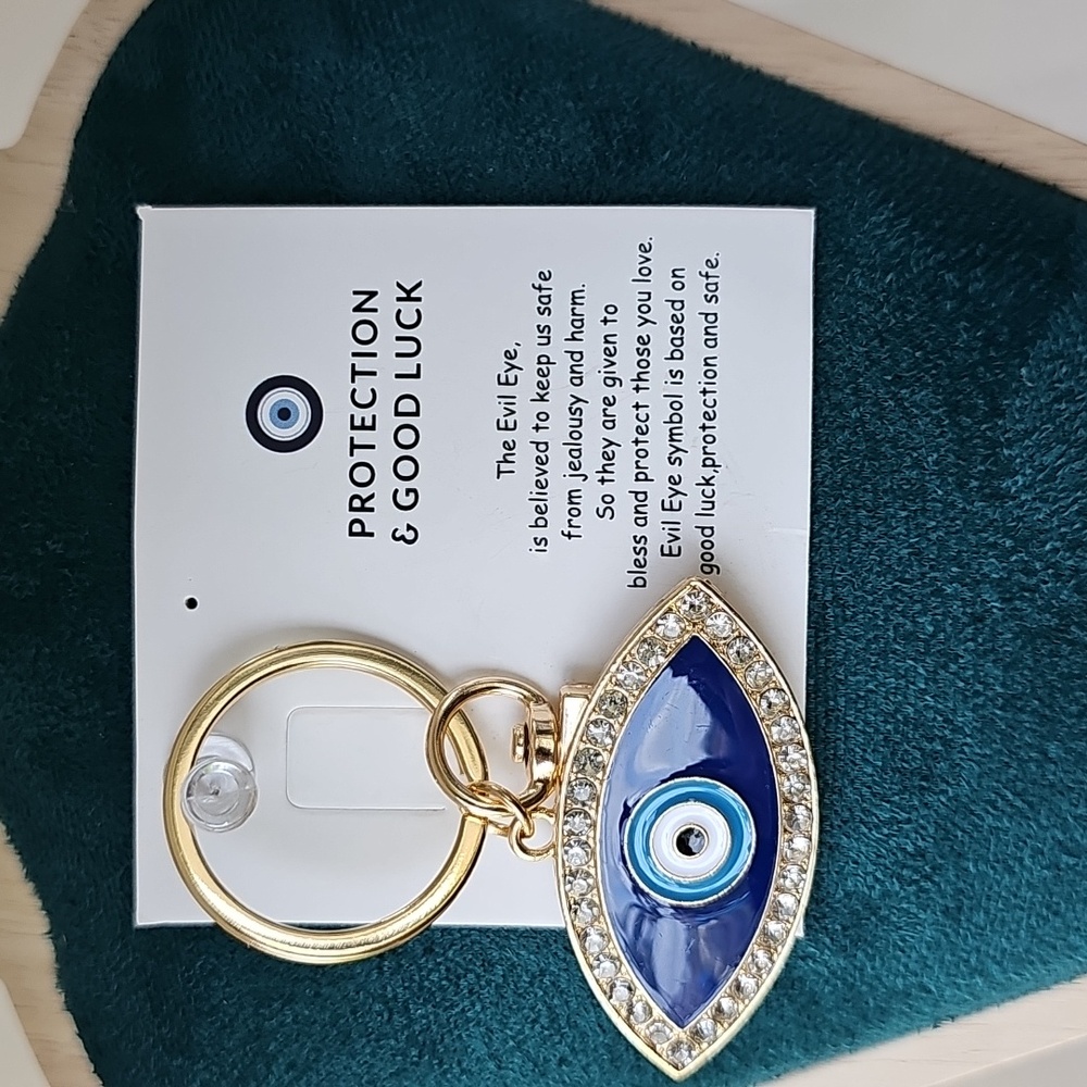 Rhinestone "Evil Eye" Keychain/Bag 🎒👜 Charm ~ Protection, Luck 🍀, Size Large - Picture 3 of 10